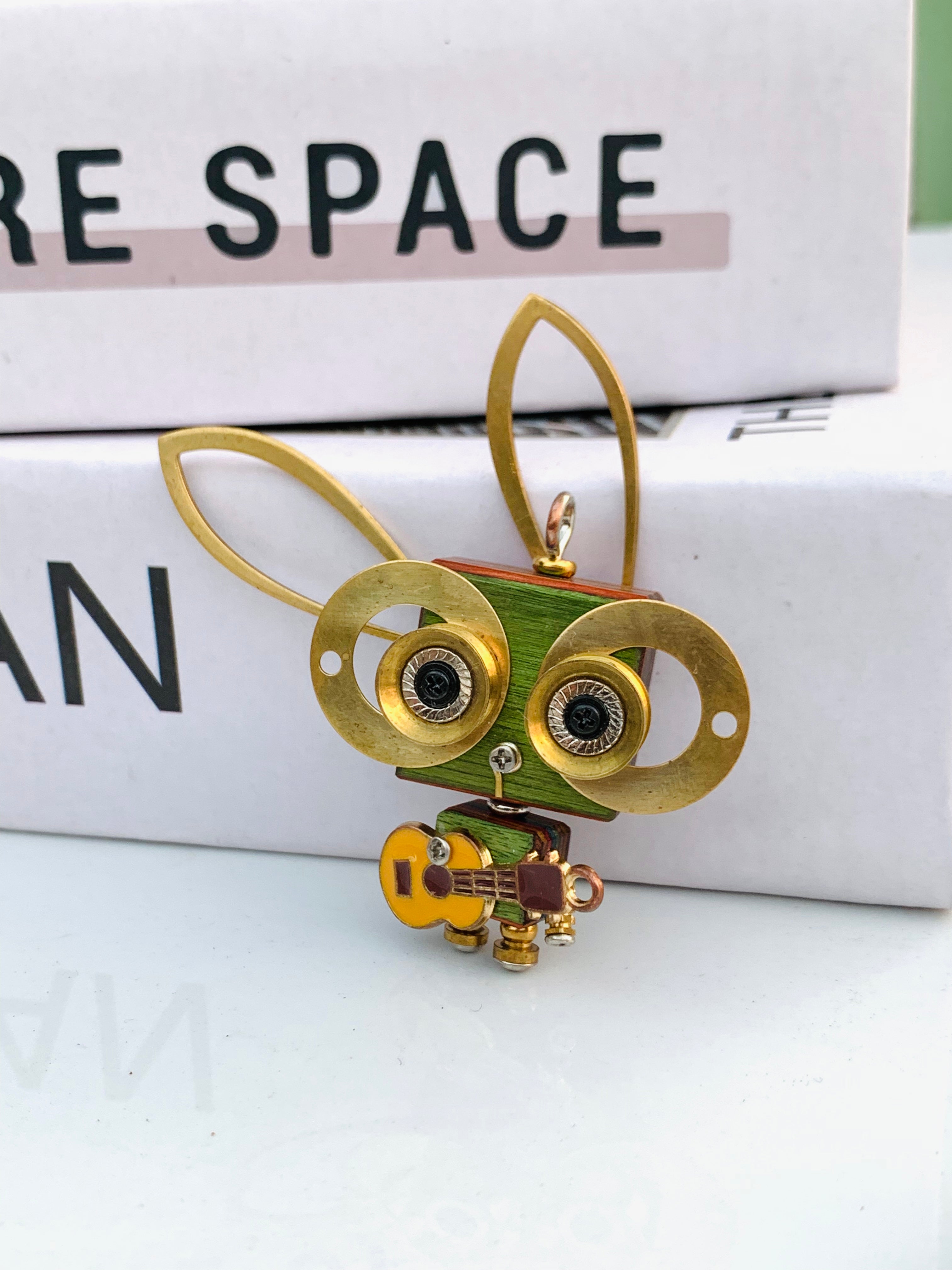 Limited Handmade Retro Robot Pendant – Steampunk Style Art Necklace