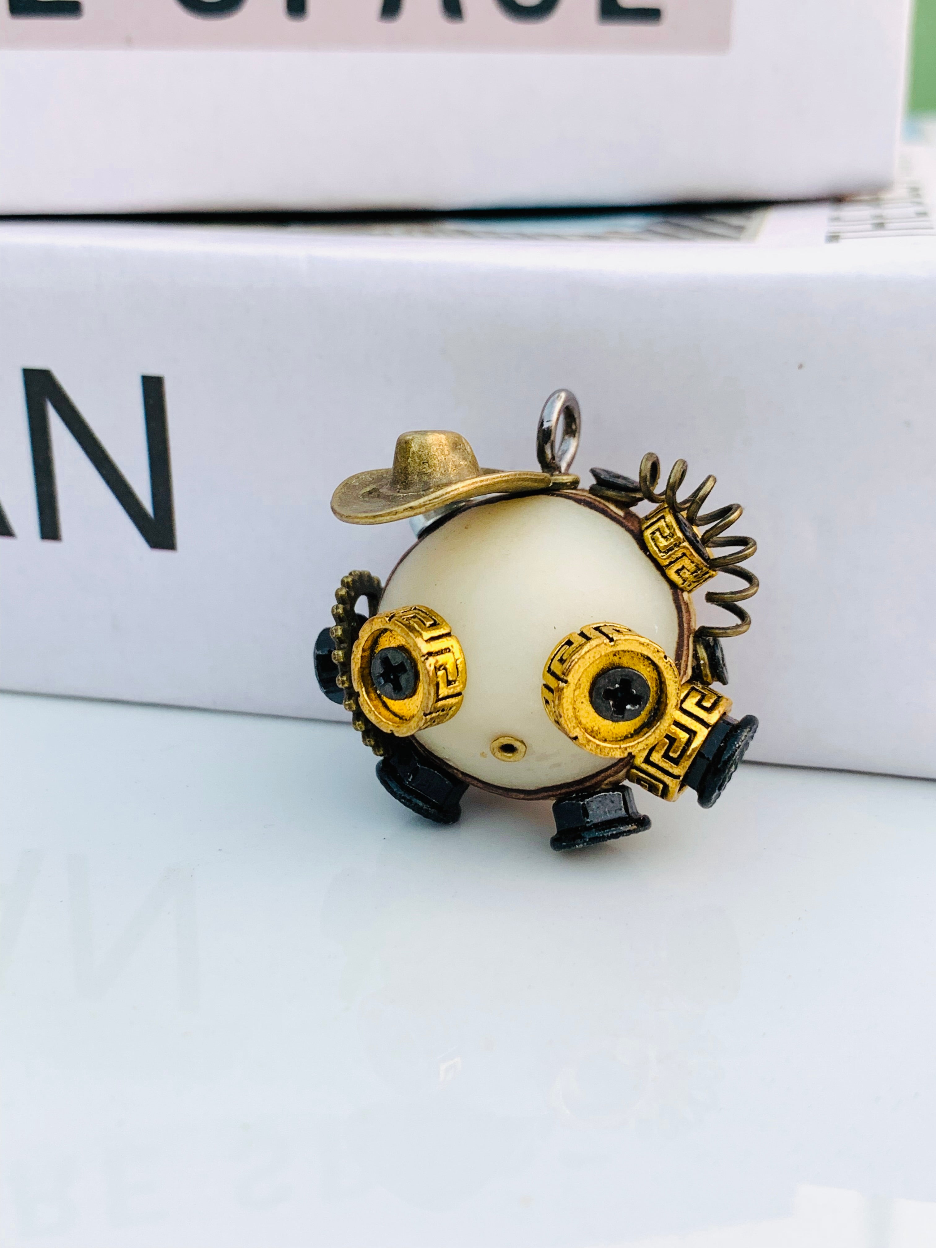 Limited Handmade Retro Robot Pendant – Steampunk Style Art Necklace