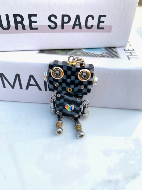 Handcrafted Art Robot Pendant Necklace