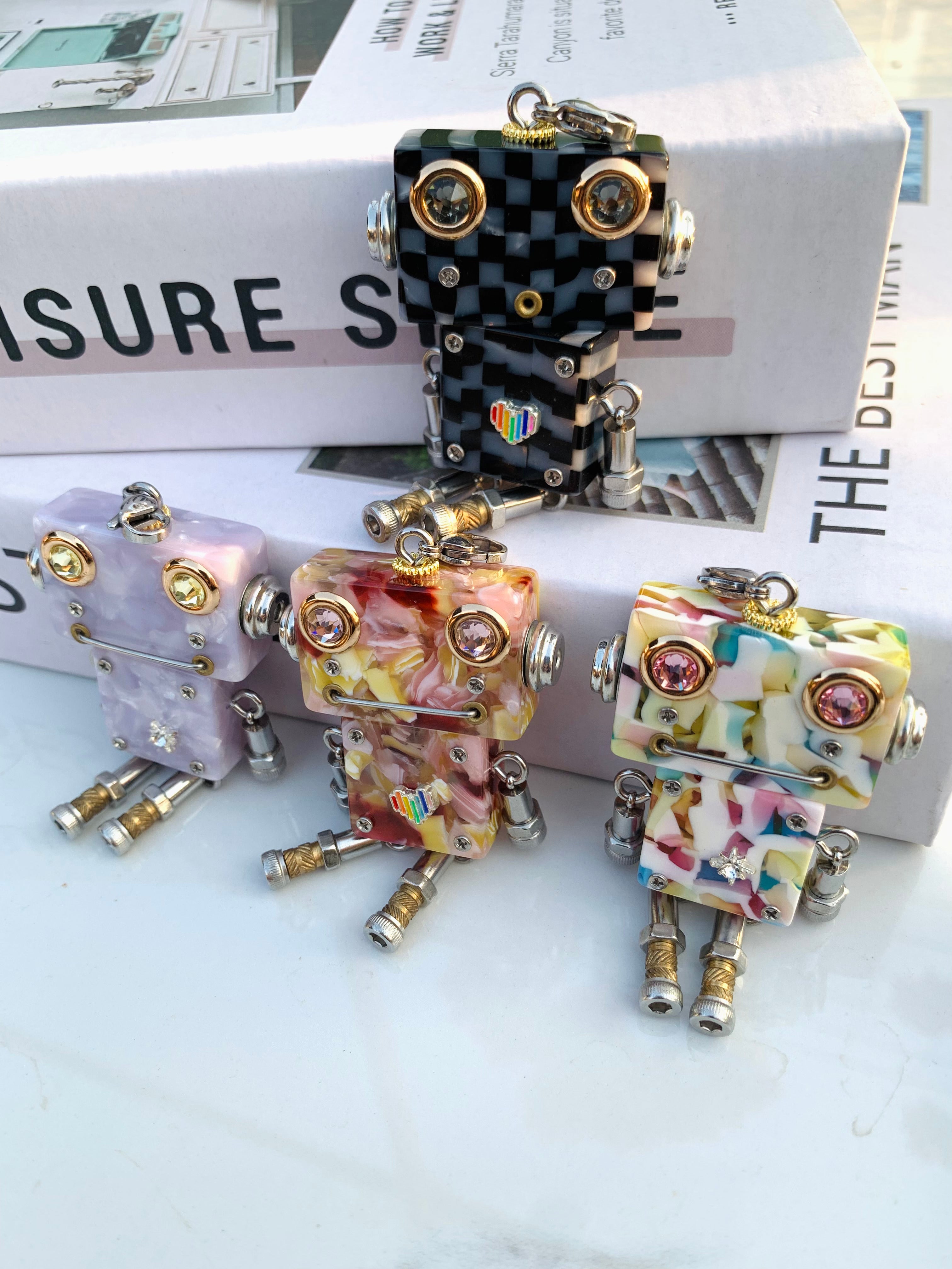 Handcrafted Art Robot Pendant Necklace