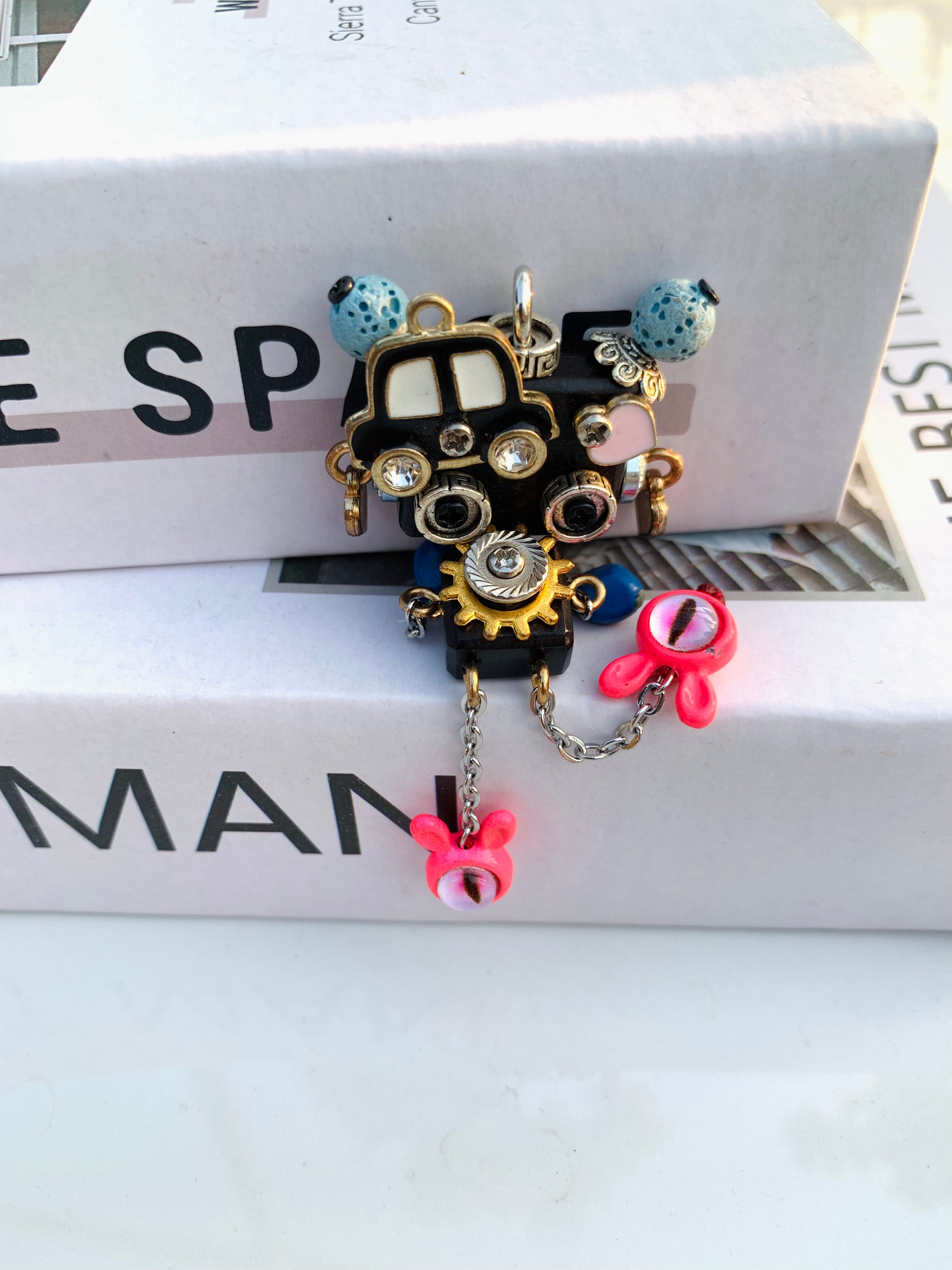 Handmade Art Toy Robot Pendant – Designer Necklace